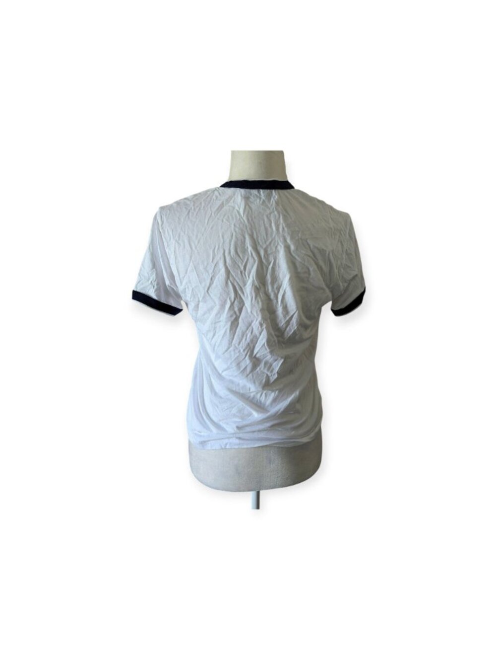 La Ligne Embroidered "J'parle pas français" Ringer Tee Listing SZ M - Picture 4 of 13